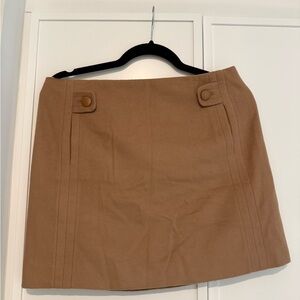 J. Crew Tan Mini Skirt with Button Details